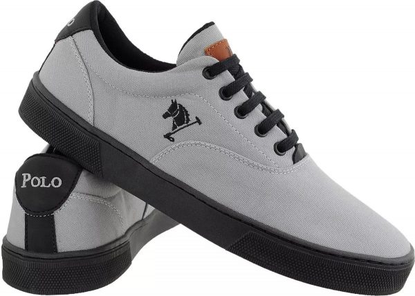 Sapatenis Polo Joy Cinza Claro E Preto