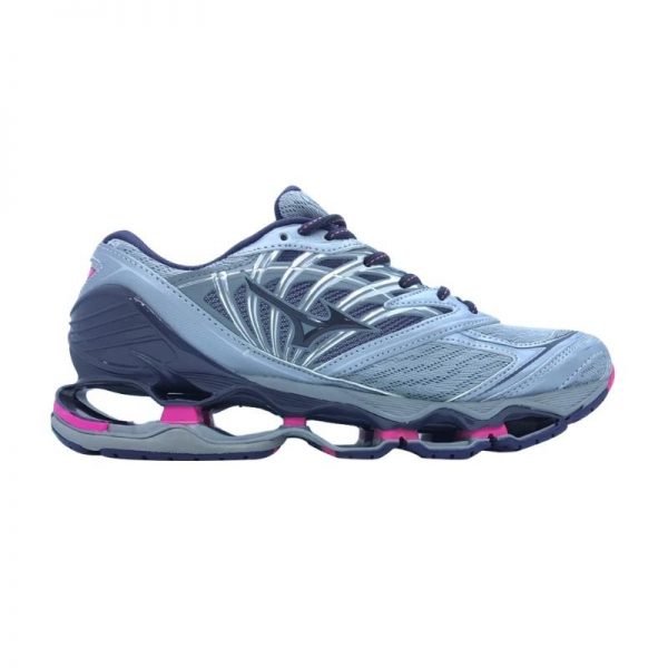 Tenis Mizuno Wave Prophecy 8 Cinza Claro E Rosa