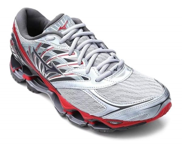 Tenis Mizuno Wave Prophecy 8 Prata E Vermelho