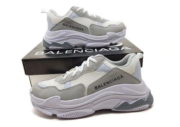 Tenis Balenciaga Triple S Branco E Cinza