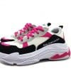 Tenis Balenciaga Triple S Preto E Pink