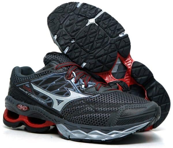 Tenis Mizuno Wave Creation 20 Preto E Vermelho