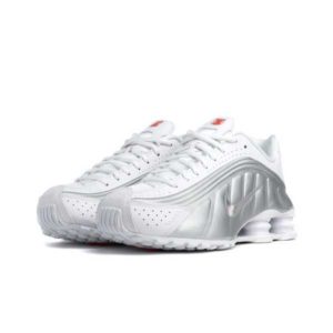 Tenis Nike Shox R4 Branco E Prata